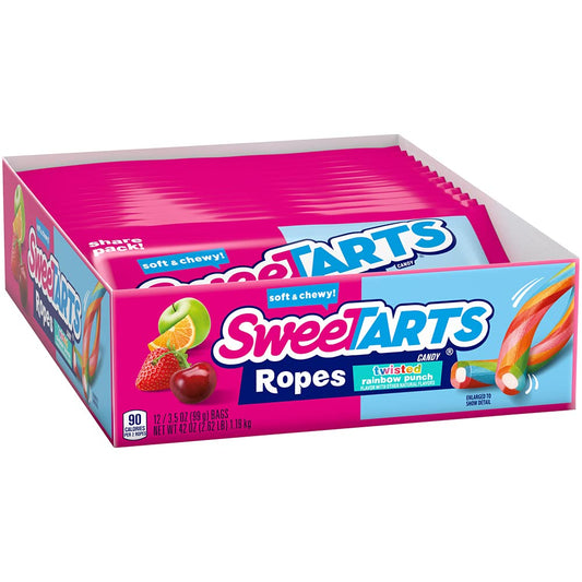 SweeTARTS Twisted Rainbow Ropes Share Pack, 3.5 Ounce - 12 Pack
