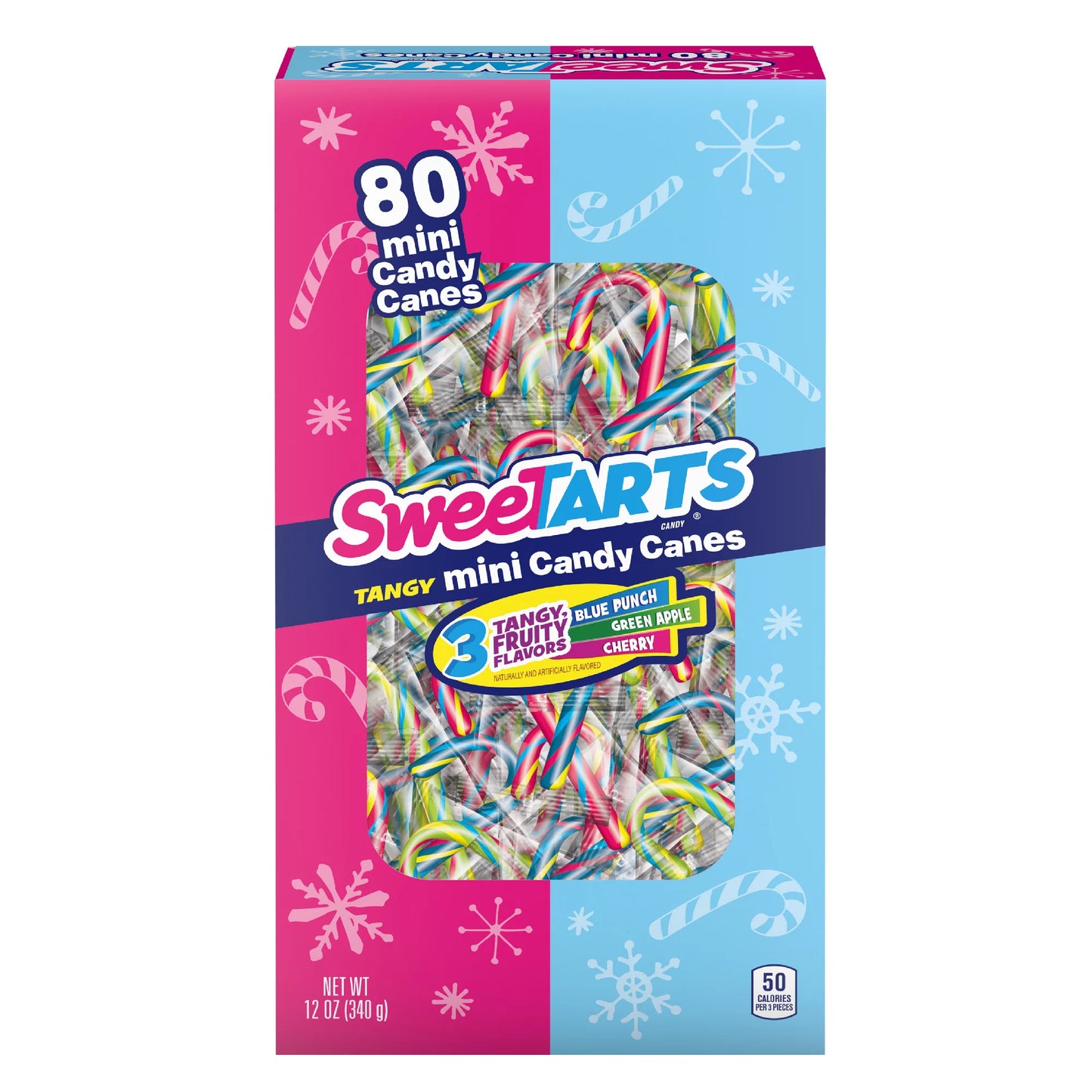 SweeTarts Mini Holiday Candy Canes, Holiday Candy, Christmas Stocking Stuffers for Kids, 32ct, 4.8 oz Box