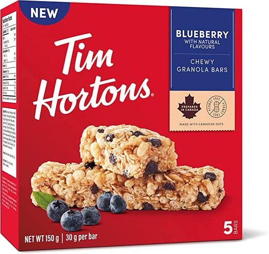 Tim Hortons Blueberry Granola Bars, Peanut Free, 5 Count