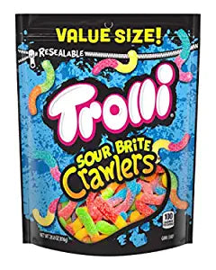 Trolli Sour Brite Crawlers, Sour Gummy Worm Candy