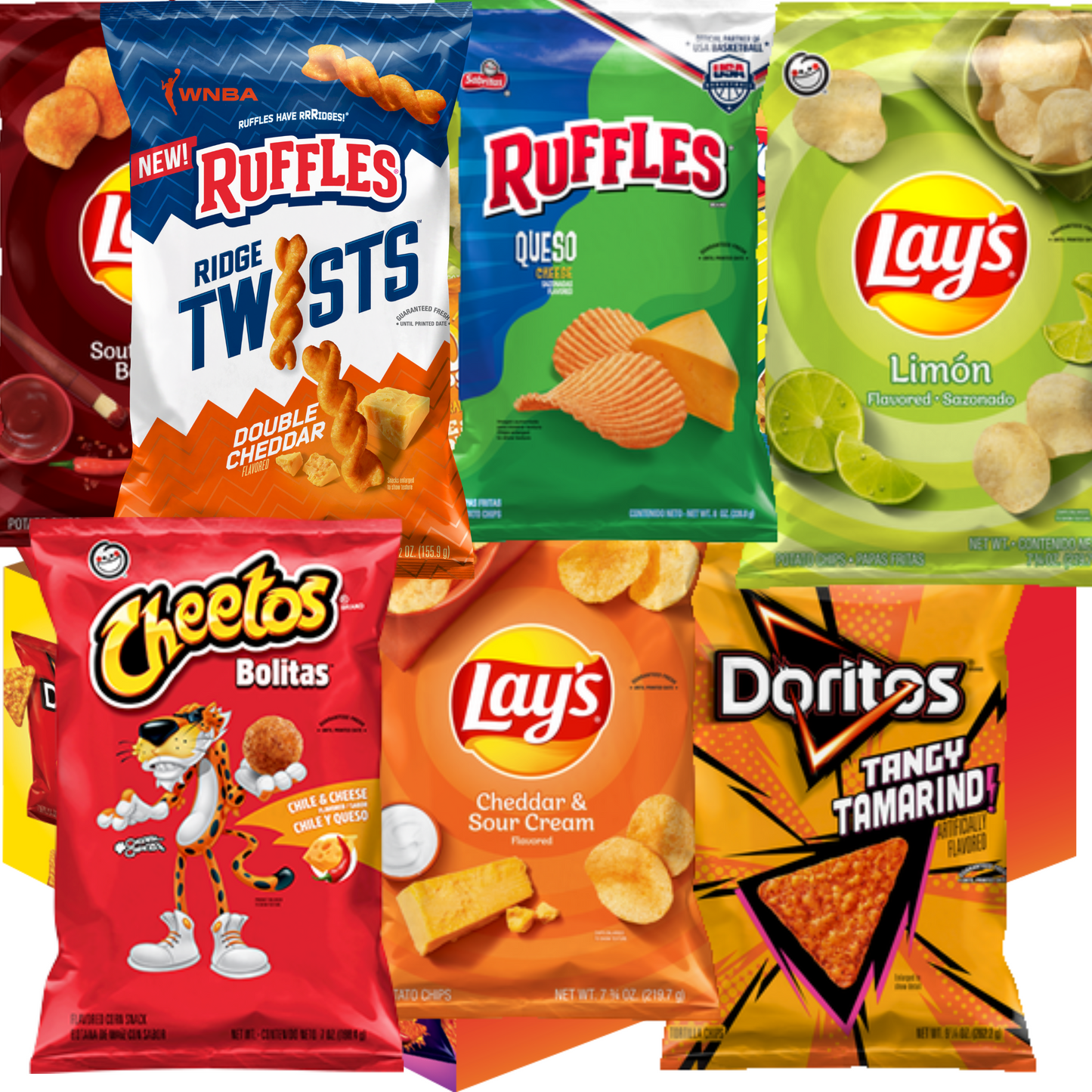 Ultimate Chip Fan - Frito Lay - Lay's Doritos Ruffles Cheetos & More ! NEW , Limited Edition BIG BAG BUNDLE -