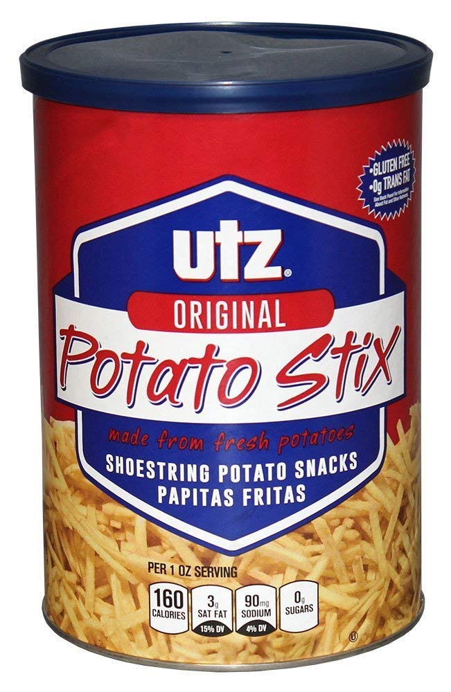 Utz Potato Stix, Original – 15 Oz. Canister – Shoestring Potato Sticks Made from Fresh Potatoes, Crispy, Crunchy Snacks in Resealable Container, Cholesterol Free, Trans-Fat Free, Gluten-Free Snacks