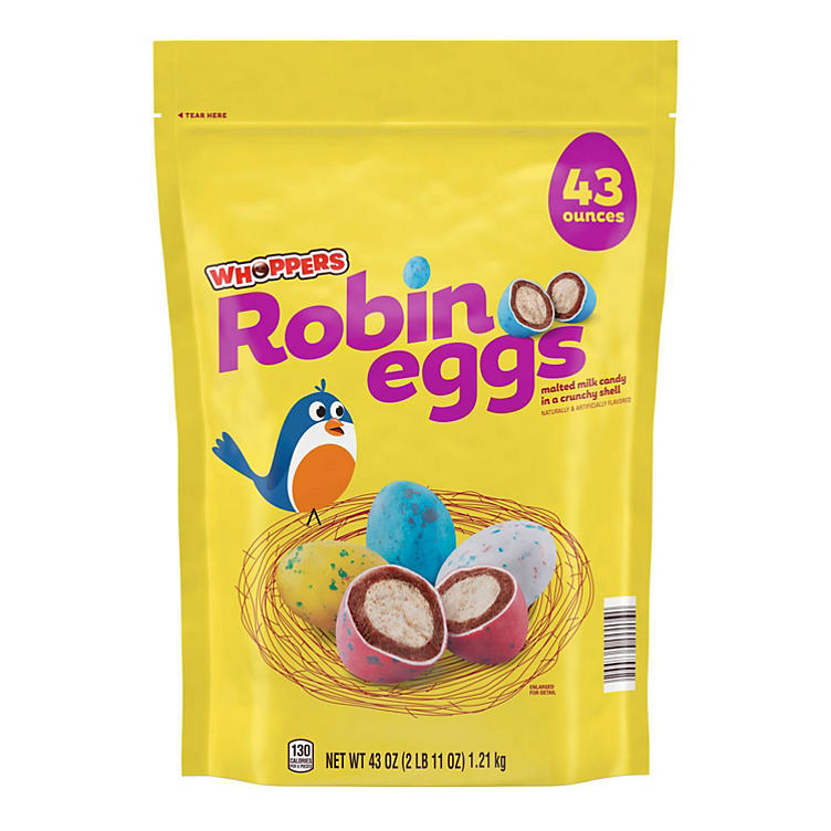 WHOPPERS Robin Eggs Malted Milk Treats, Easter Candy, Bulk Bag (43 oz.)