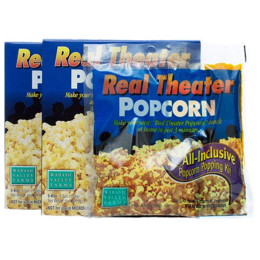 Wabash Valley Farms All Inclusive Popping Kits - Real Theater Popcorn - 5 Kit - 2 Pack