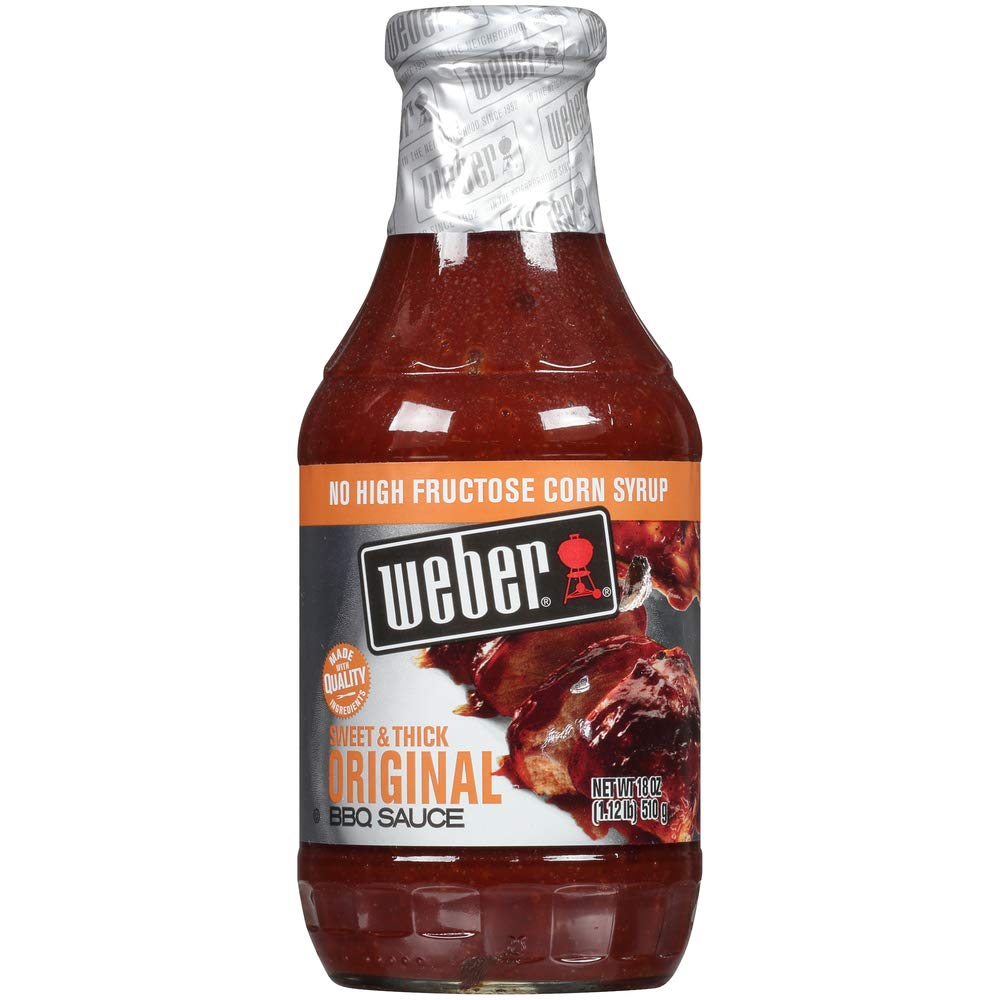Weber Sweet & Thick BBQ Sauce, Original, 18 Ounce Bottle (Pack of 6)