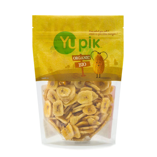Yupik Organic Sweetened Dried Crunchy Banana Chips, 14.1 Oz, Non-GMO, Vegan, Gluten-Free