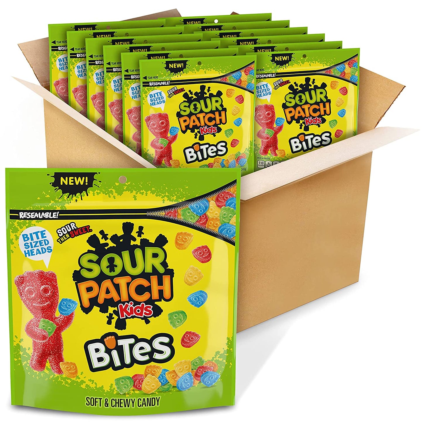 SOUR PATCH KIDS Bites Original Soft & Chewy Candy, 12 Ounce (Pack of 12)