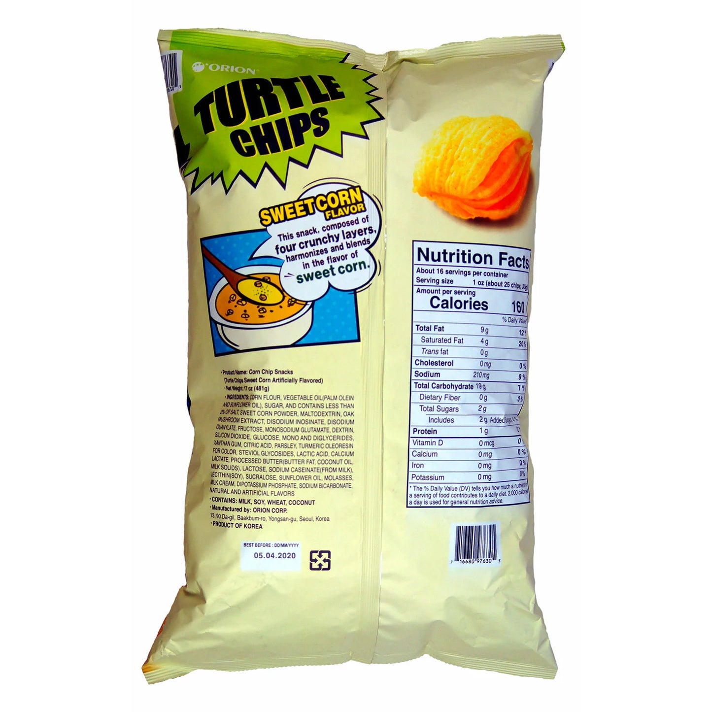 Orion Turtle Chips Sweet Corn (17 oz.)