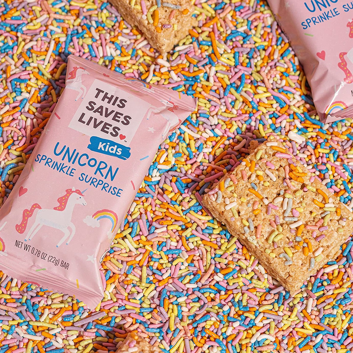 This Saves Lives Rice Krispy Treats (Unicorn Sprinkle Surprise, 18 Count (Pack of 1))